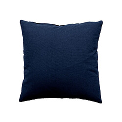 Toilinux Coussin uni effet Bachette déhoussable - 40 x 40 cm - Bleu Marine