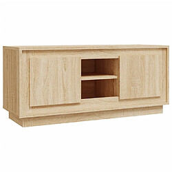 Maison Chic Meuble TV scandinave - Banc TV pour salon chêne sonoma 102x35x45 cm bois d'ingénierie -MN37122