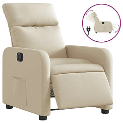 Maison Chic Fauteuil Relax pour salon, Fauteuil inclinable électrique Crème Tissu -GKD88958