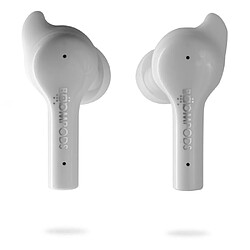 Boompods Bassline GO Écouteurs Sans Fil Bluetooth USB Intra-Auriculaires Résistant à l'Eau et à La Transpiration Annulation du Bruit Active Blanc