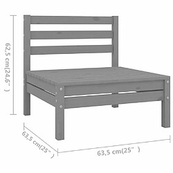 Avis Maison Chic Salon de jardin 7 pcs - Table et chaises d'extérieur - Mobilier/Meubles de jardin Moderne Bois de pin massif Gris -MN91408