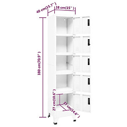 vidaXL Armoire à casiers Blanc 38x40x180 cm Acier pas cher