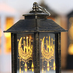 Acheter Ramadan Eid Al-Fitr Décoration Crescent Moon Star Lantern LED Lumières Bronze S