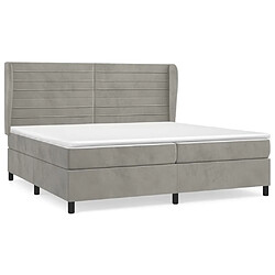 Maison Chic Lit Adulte - Lit simple Lit à sommier tapissier et matelas moelleux - Meuble de Chambre - Gris clair 200x200cm Velours -MN84961