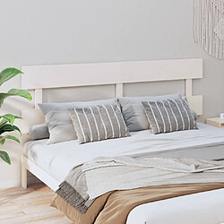 Maison Chic Tête de lit scandinave,Meuble de chambre Blanc 204x3x81 cm Bois massif de pin -MN56808