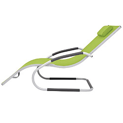 Avis Maison Chic Chaise longue avec oreiller | Bain de soleil Relax | Transat Aluminium et textilène Vert -GKD94453