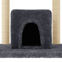 Arbre à chat avec griffoirs,niche pour chat en sisal Gris foncé 154 cm -MN24786 pas cher