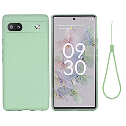 Coque en silicone antichoc, flexible avec lanière, vert pour votre Google Pixel 6a