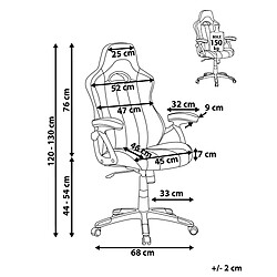 Avis Beliani Chaise de bureau Cuir PU Noir ADVENTURE