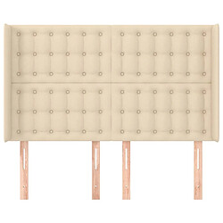 Avis Maison Chic Tête de lit scandinave avec oreilles,meuble de chambre Crème 147x16x118/128 cm Tissu -MN31563