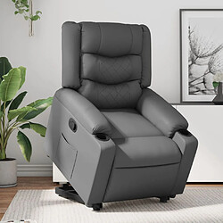 vidaXL Fauteuil inclinable Gris Similicuir