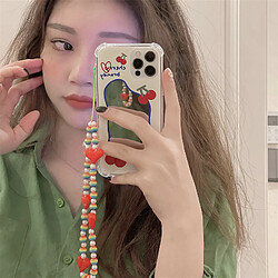 GUPBOO Étui pour iPhone11ProMax chaîne de cas de téléphone portable de style coréen miroir cerise pour femme