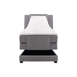 Acheter Vente-Unique Ensemble complet boxspring tête de lit + sommiers relaxation électrique + matelas + surmatelas - 100 x 200 cm - Tissu - Gris clair - CASTEL II de PALACIO