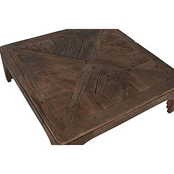 Avis Pegane Table basse, table de salon en bois recyclé coloris marron - longueur 100 x profondeur 100 x Hauteur 32 cm