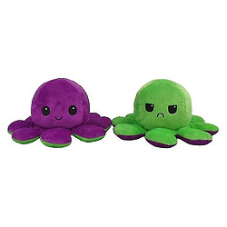 Universal Poupée à revers double face, animaux en peluche réversibles mous (violet / vert)