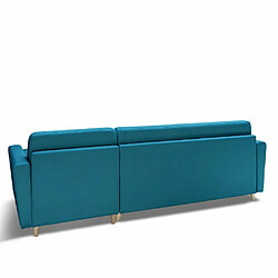 Acheter Inside 75 Canapé d'angle VIRGOLA convertible EXPRESS 140 cm sommier lattes matelas 16 cm tissu bleu turquoise