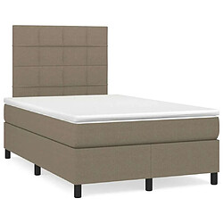 Maison Chic Lit adulte- Lit + matelas,Sommier à lattes de lit avec matelas taupe 120x190 cm tissu -GKD11451