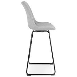 Avis Alterego Tabouret de bar 'RIGO' en tissu gris et pieds en métal noir