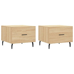 Maison Chic Lot de 2 Tables basses,Table Console pour salon chêne sonoma 50x50x40 cm bois d'ingénierie -MN10950