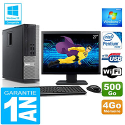 PC DELL 990 SFF Intel G840 Ram 4Go Disque 500 Go Wifi W7 Ecran 27" - Occasion