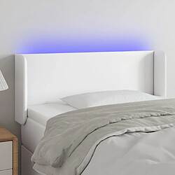 Maison Chic Tête de lit scandinave à LED,meuble de chambre Blanc 93x16x78/88 cm Similicuir -MN59570