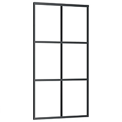 vidaXL Porte coulissante Verre ESG et aluminium 102x205 cm Noir