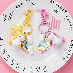 Universal Pendentif clé licorne peluche -, opération licorne, ancre, arc-en-ciel (rose)