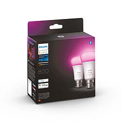 Philips Hue ampoule connectée x2 White and Color Ambiance 10 Watt B22