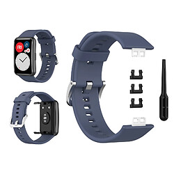 Bracelet De Montre En Silicone Souple Pour Montre Huawei Fit TIA-B09 TIA-B19 Bleu Gris