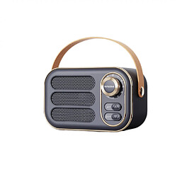 General Haut-parleur Bluetooth rétro, décor vintage, petit haut-parleur Bluetooth sans fil, style classique à l'ancienne, amélioration des basses puissantes, volume fort, connexion sans fil Bluetooth 5.0, carte TF (gris argenté)