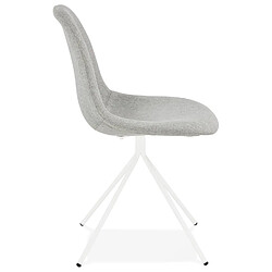 Avis Alterego Chaise design 'TAMARA' en tissu gris avec pied en métal blanc