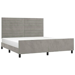 Avis Maison Chic Lit adulte - Cadre Structure de lit avec tête de lit Contemporain Gris clair 160x200 cm Velours -MN86778