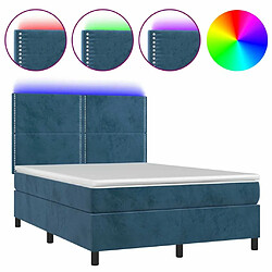 Sommier à lattes,Cadre à lattes de lit pour Adulte matelas et LED Bleu foncé 140x190 cm -MN65681