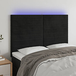 vidaXL Tête de lit à LED Noir 144x5x118/128 cm Velours