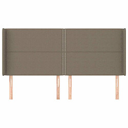 Avis Maison Chic Tête de lit moderne avec oreilles pour chambre - Décoration de lit Taupe 163x16x118/128 cm Tissu -MN53872