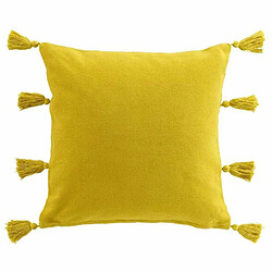 Paris Prix Coussin Déco à Pompons Tasselina 45x45cm Jaune