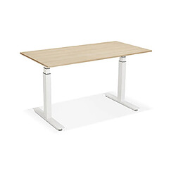 Avis Mes Bureau 160x80x127 cm plateau naturel et métal blanc - ARUBA