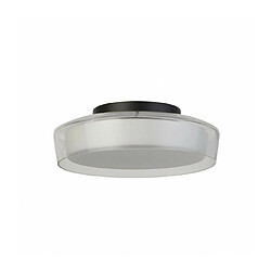 Searchlight Plafonnier salle de bains Puck Verre,acier doux Noir mat,Transparent,opale pas cher