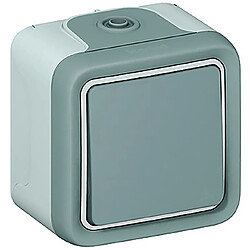 bouton poussoir - legrand plexo 55 - gris - complet