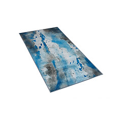 Beliani Tapis avec tache bleu et grise 80 x 150 cm BOZAT