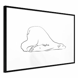 Paris Prix Affiche Murale Encadrée Resting Polar Bear 30 x 20 cm Noir