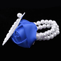 perles de poignet de mariée artificielle corsage fleurs de main bracelets royalblue