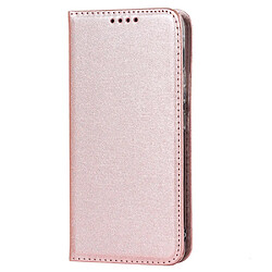 Etui en PU texture soie avec support or rose pour votre Samsung Galaxy S22 Plus 5G