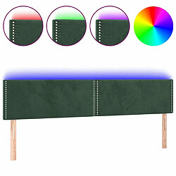 Maison Chic Tête de lit moderne à LED lumineuse pour chambre - Décoration de lit Vert foncé 180x5x78/88 cm Velours -MN28686