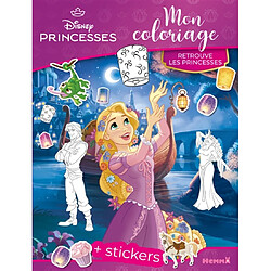 Disney Princesses : Mon coloriage : Retrouve les princesses - + stickers