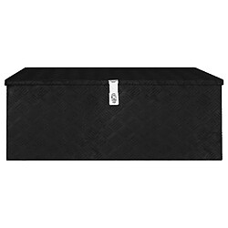 vidaXL Boîte de rangement Noir 100x55x37 cm Aluminium