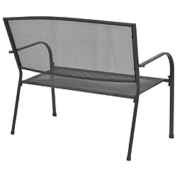 Helloshop26 Banc de jardin meuble de patio d'extérieur terrasse 108 x 60 x 88 cm acier et maille anthracite 02_0011151