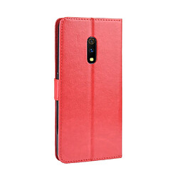 Avis Wewoo Housse Coque en cuir à rabat horizontal Texture rétro Crazy Horse pour OPPO Realme X / OPPO K3avec porte-carte et fentes cartes et cadre photo Rouge