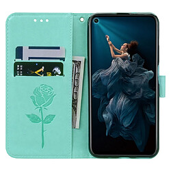 Wewoo Housse Coque Étui en cuir PU à rabat horizontal relief avec support et fentes pour cartes et portefeuille Huawei Honor 20 vert pas cher