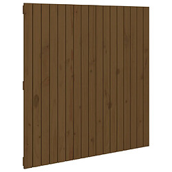 vidaXL Tête de lit murale Marron miel 108x3x110 cm Bois massif de pin